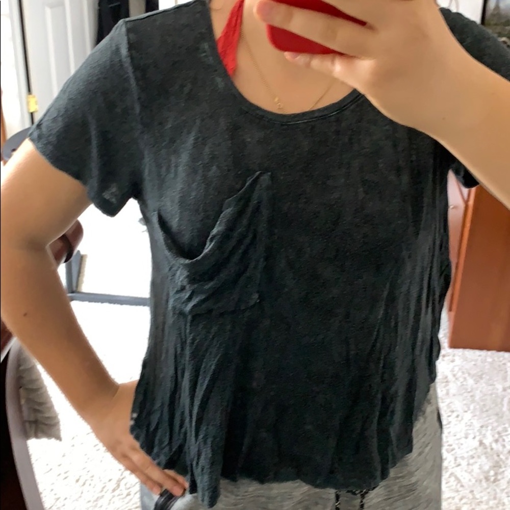 washed black/gray me to we pocket t shirt